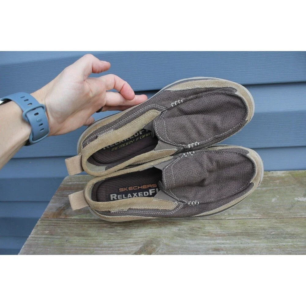 Skechers Relaxed Fit Milford 64365 Slip-on Loafer Shoes Mens Size 9 Brown Comfy